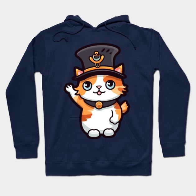 Cat Tama Super Station Master | Japan Cat Tama at Kishi Station Hoodie by AstroWolfStudio